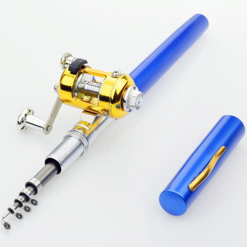 Blue fishing poles (with wheels and no wires)